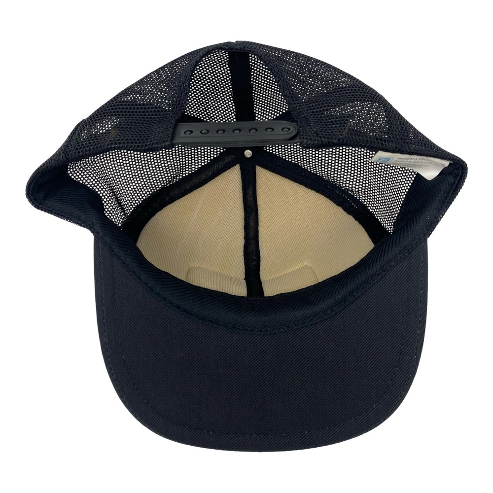 NASA Trucker Hat Mens Black Snapback Mesh Cap Scrambled Eggs Gold Embroidery - Picture 7 of 8